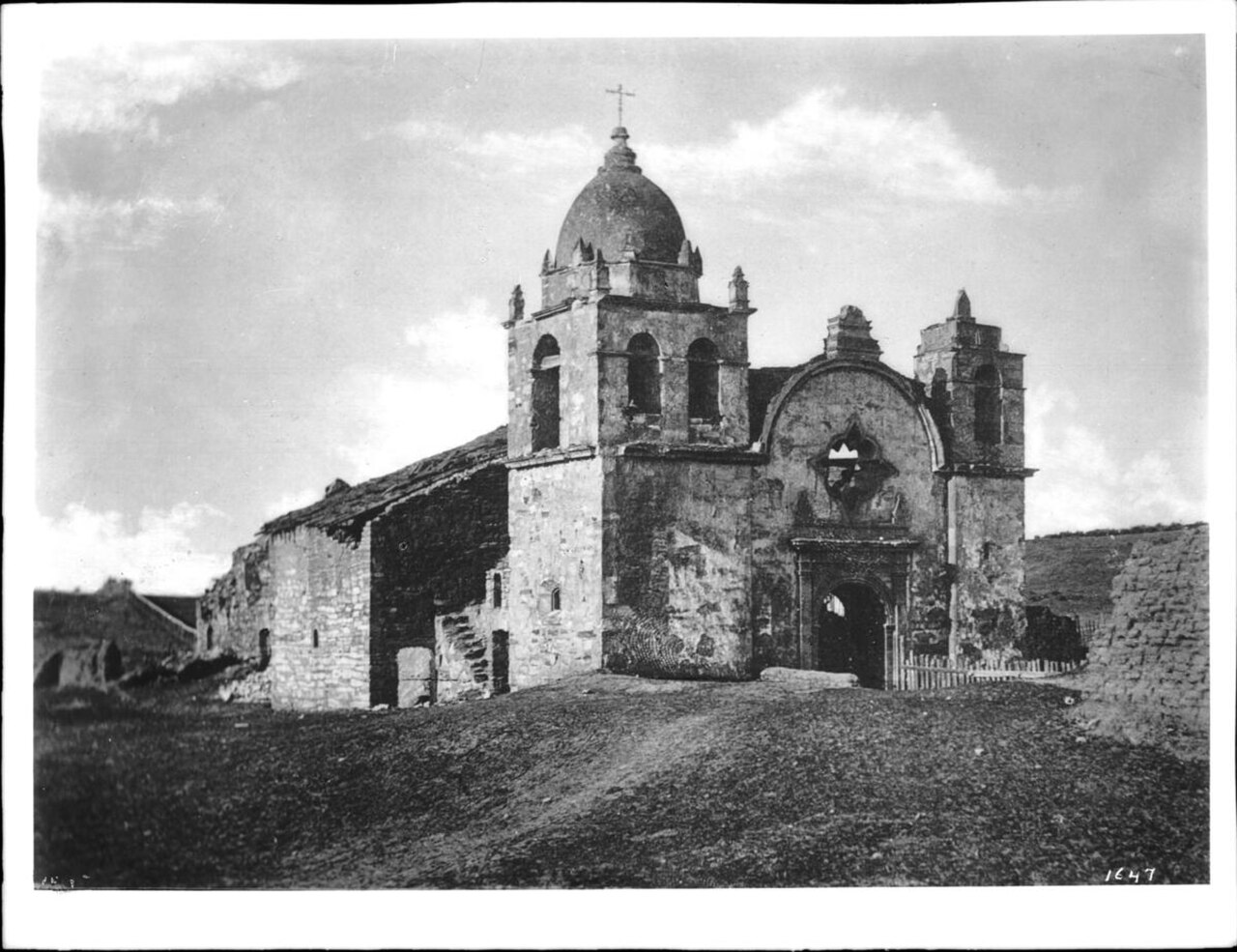 Carmel-by-the-Sea Mission San Carlos Borromeo de Carmelo around 1875, before restoration