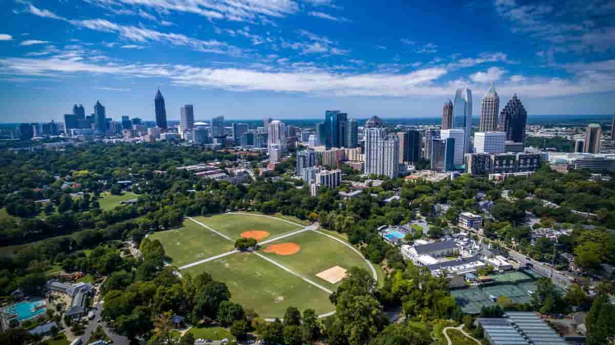 Ariel View of Piedmont Park in Atlanta Georgia