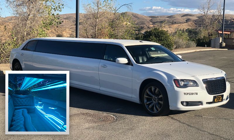 Chrysler 300 Stretch Limousine, 8 passengers - Southern California affiliate fleet operated by Vanity Limousines Inc.
