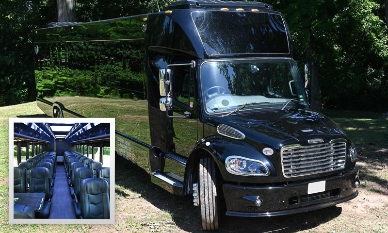 Executive Coach Shuttle Bus, 40 passengers - Southern California affiliate fleet operated by Vanity Limousines Inc.