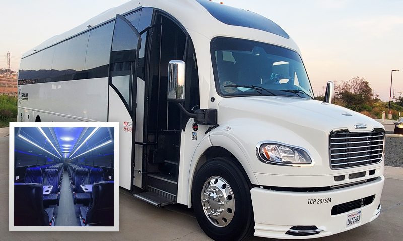 Executive Motor Coach, 54 passengers - Southern California affiliate fleet operated by Vanity Limousines Inc.