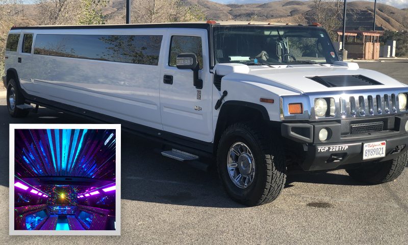 Hummer H2 Stretch SUV Limousine, 14-16 passengers - Southern California affiliate fleet operated by Vanity Limousines Inc.