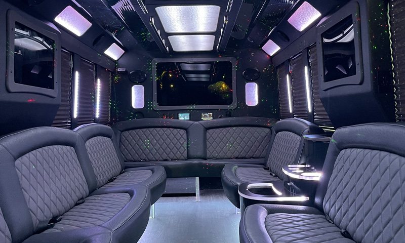 Luxury Party Limo Bus interior - Vanity Limousines Inc.