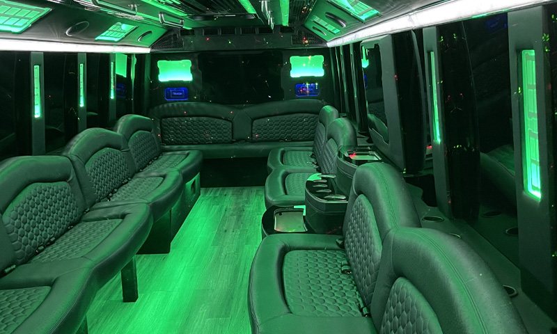 Luxury Party Limo Bus interior - Vanity Limousines Inc.