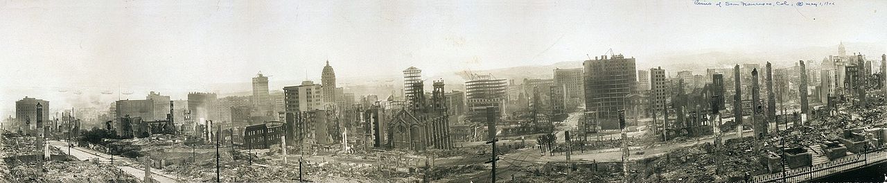 Panorama of San Francisco in ruins after the April 1906 earthquake and fire