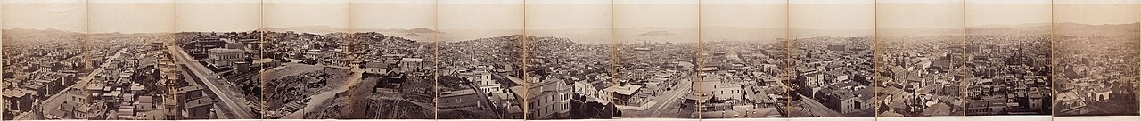 Eadweard Muybridge's 1878 panorama of San Francisco taken from Nob Hill